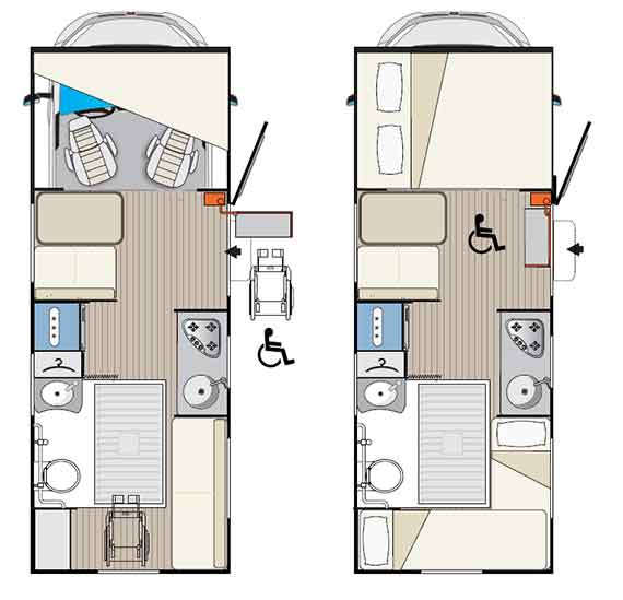 Autocaravana adaptada movilidad reducida discapacidad Blucamp Sky Free Autocaravana adaptada para silla de ruedas Blucamp Sky Free