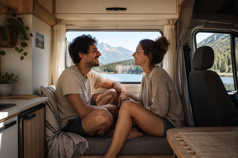 Una pareja en un camper